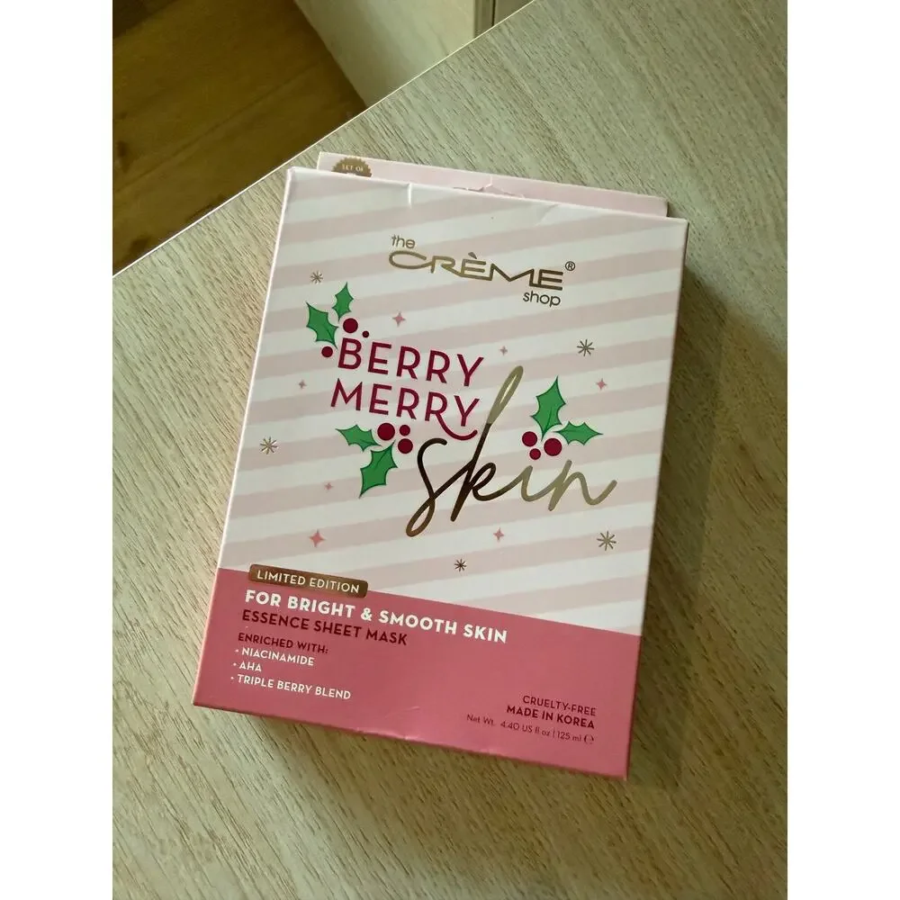 The Crème Shop Berry Merry Skin Sheet Mask Set 5-Pack K-Beauty